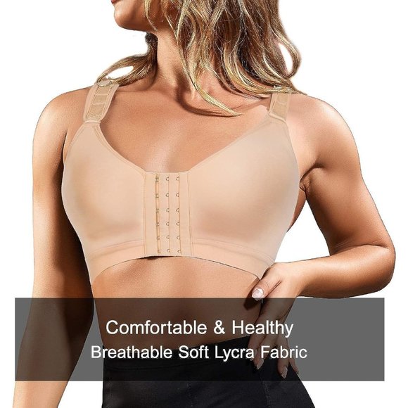 Women Post-Surgical Support Bra Front Closure with Adjustable Straps - Picture 5 of 7